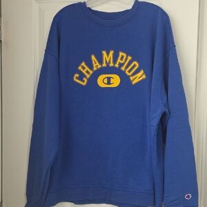 Champion Royal Blue Sweatshirt with Yellow Arch Logo